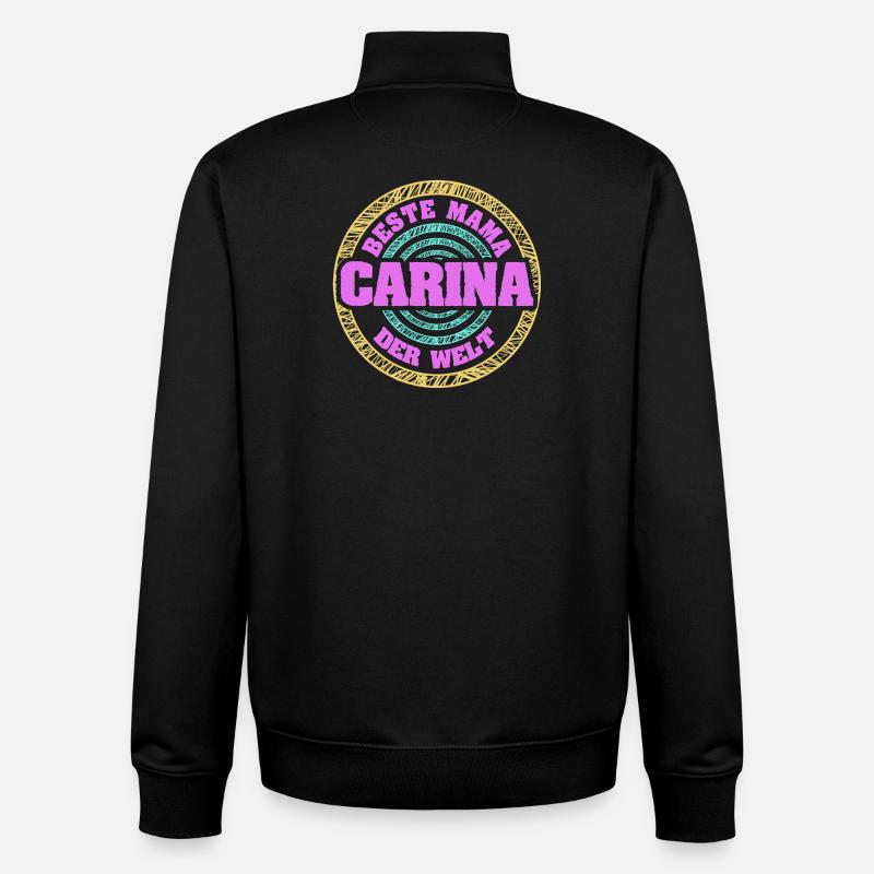 Gift for Carina - Unisex Organic Zip Sweatshirt by Stanley/Stella - black