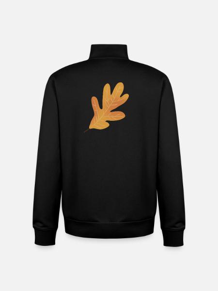 Herbst Eichenblatt Illustration - Unisex Organic Zip Sweatshirt von Stanley/Stella - Schwarz