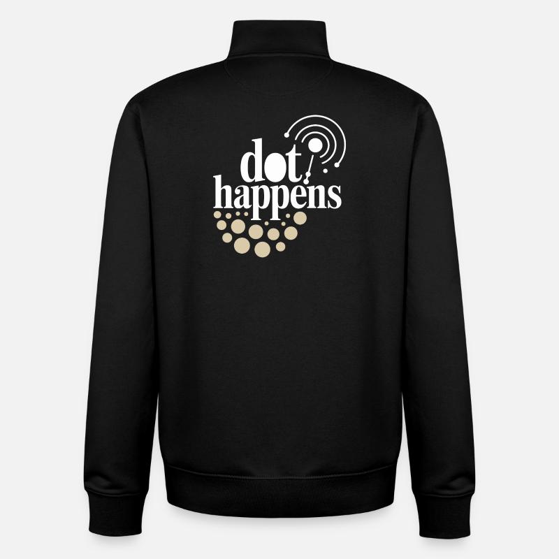 Dot Happens Morse Code Fun - Sweat zippé unisexe en coton bio Stanley/Stella - noir