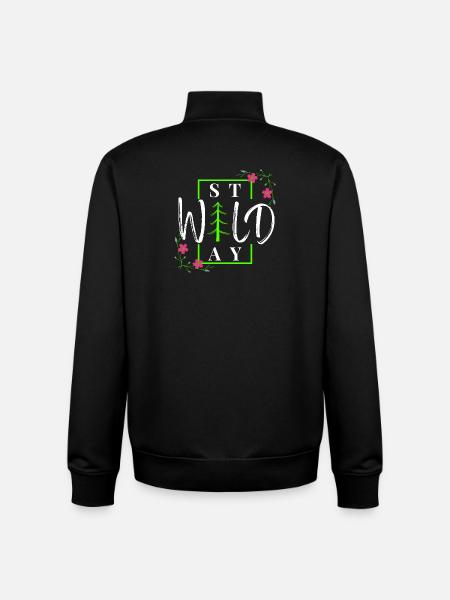 Stay Wild - Rustic Winter Forest - Unisex Organic Zip Sweatshirt by Stanley/Stella - black