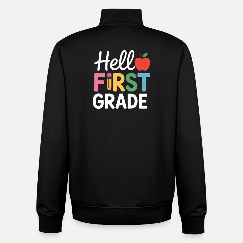 Hello First Grade Back To School - Unisex Organic Zip Sweatshirt von Stanley/Stella - Schwarz