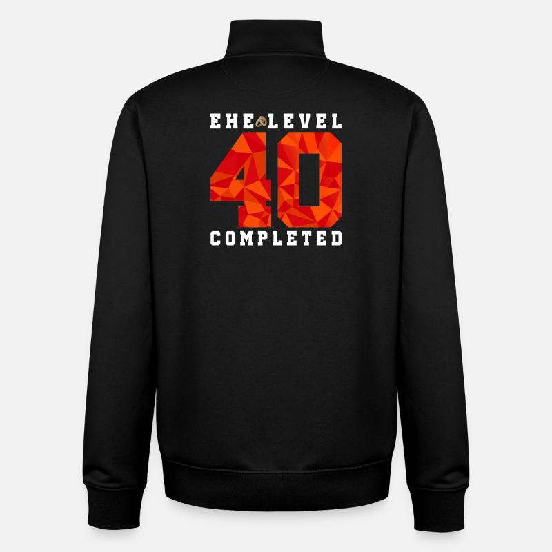 40e anniversaire de mariage - Sweat zippé unisexe en coton bio Stanley/Stella - noir