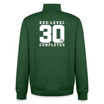 30th Wedding Anniversary - Unisex Organic Zip Sweatshirt by Stanley/Stella - bottle green - Back - AI Model Male 185 dark (185cm)