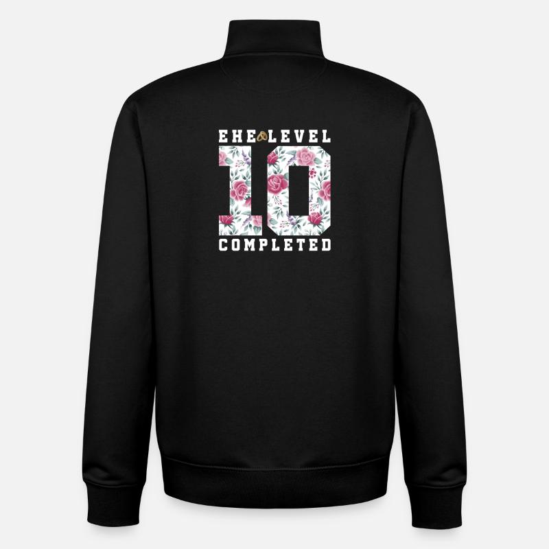 10 års bryllupsdag - Stanley/Stella unisex sweatshirt med lynlås i økologisk - sort