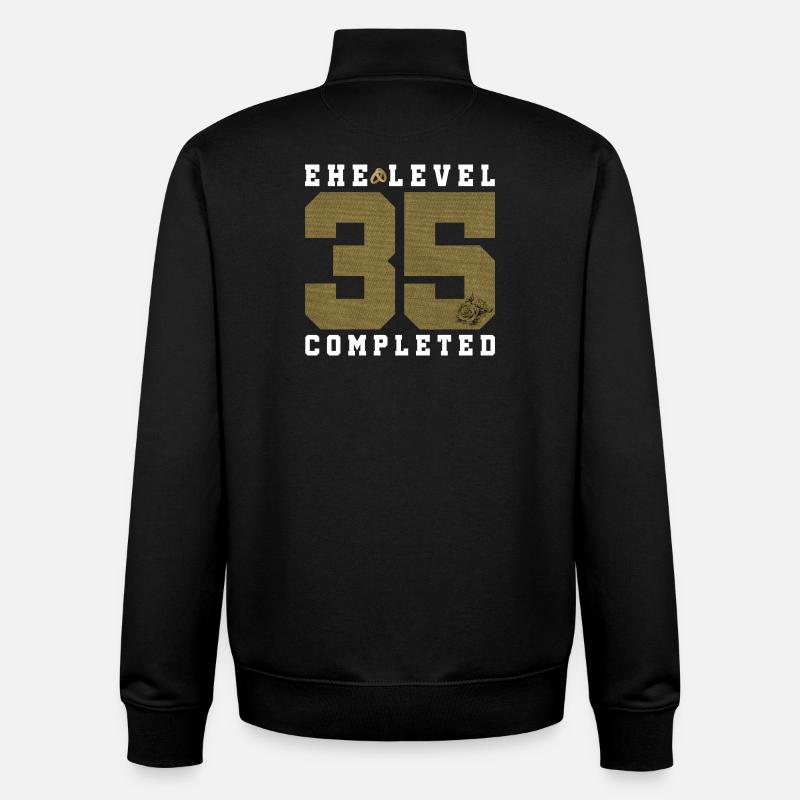 35e anniversaire de mariage - Sweat zippé unisexe en coton bio Stanley/Stella - noir