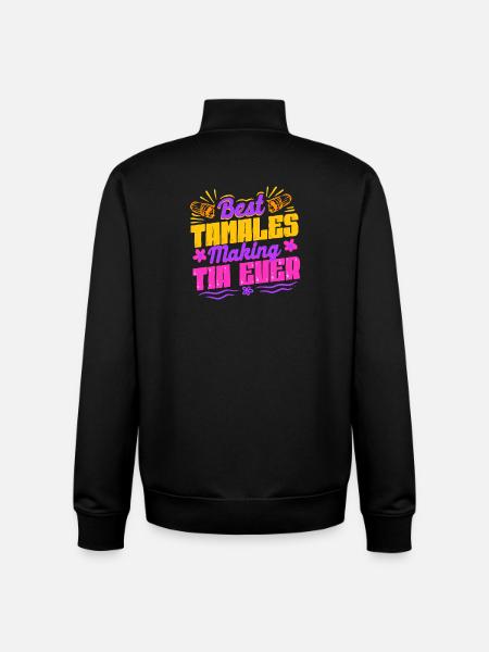 Tamale Best Tamales Making Tia Ever - Unisex Organic Zip Sweatshirt by Stanley/Stella - black