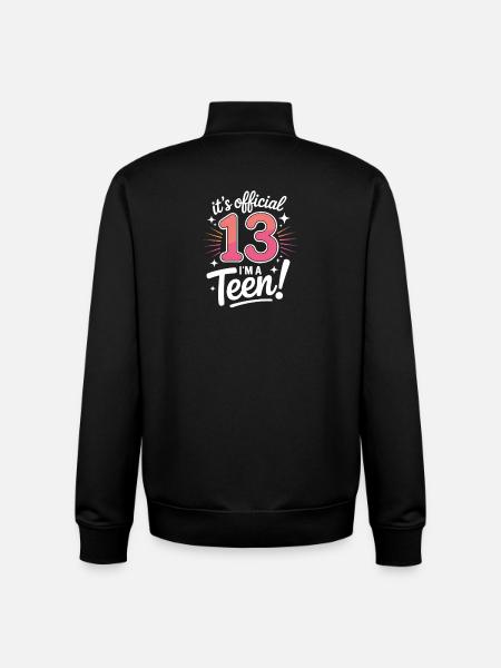 13th birthday teenager gift - Unisex Organic Zip Sweatshirt by Stanley/Stella - black