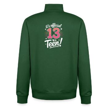 13. Geburtstag Teenager Geschenk - Unisex Organic Zip Sweatshirt von Stanley/Stella - Flaschengrün - Hinten - AI Model Male 185 dark (185cm)