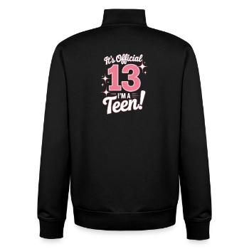 13th birthday teenager gift - Unisex Organic Zip Sweatshirt by Stanley/Stella - black - Back - AI Model Male 185 light (185cm)