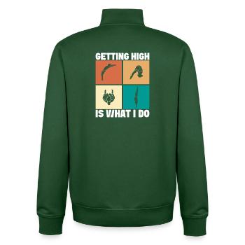 Diving diving board - Unisex Organic Zip Sweatshirt by Stanley/Stella - bottle green - Back - AI Model Male 185 dark (185cm)