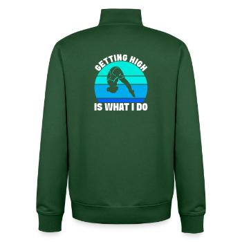 Diving diving board - Unisex Organic Zip Sweatshirt by Stanley/Stella - bottle green - Back - AI Model Male 185 dark (185cm)