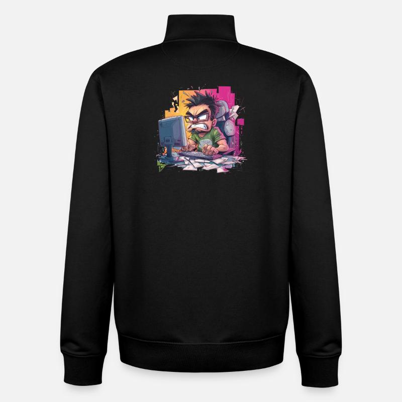 Gamer Rage – Wenn der Controller fliegt - Unisex Organic Zip Sweatshirt von Stanley/Stella - Schwarz