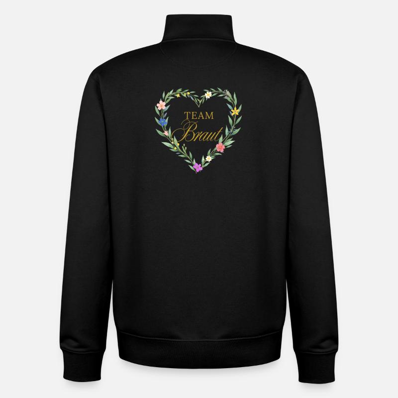 Team  Braut! Herz - Unisex Organic Zip Sweatshirt von Stanley/Stella - Schwarz