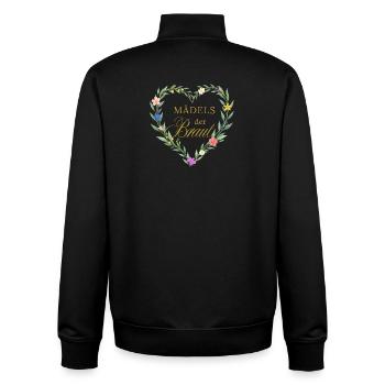  Maedels der Braut! Herz - Unisex Organic Zip Sweatshirt von Stanley/Stella - Schwarz - Hinten - AI Model Male 185 light (185cm)