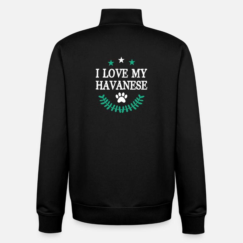 Havanese - Unisex Organic Zip Sweatshirt by Stanley/Stella - black