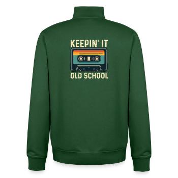 Keepin' It Old School Hip Hop Culture Rétro - Sweat zippé unisexe en coton bio Stanley/Stella - vert bouteille - Dos - AI Model Male 185 dark (185cm)