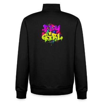 Fly Girl Old School Hip Hop Tribute 80s 90s Style - Unisex Organic Zip Sweatshirt by Stanley/Stella - black - Back - AI Model Male 185 light (185cm)