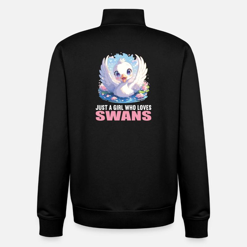 Swans Swan - Unisex Organic Zip Sweatshirt by Stanley/Stella - black