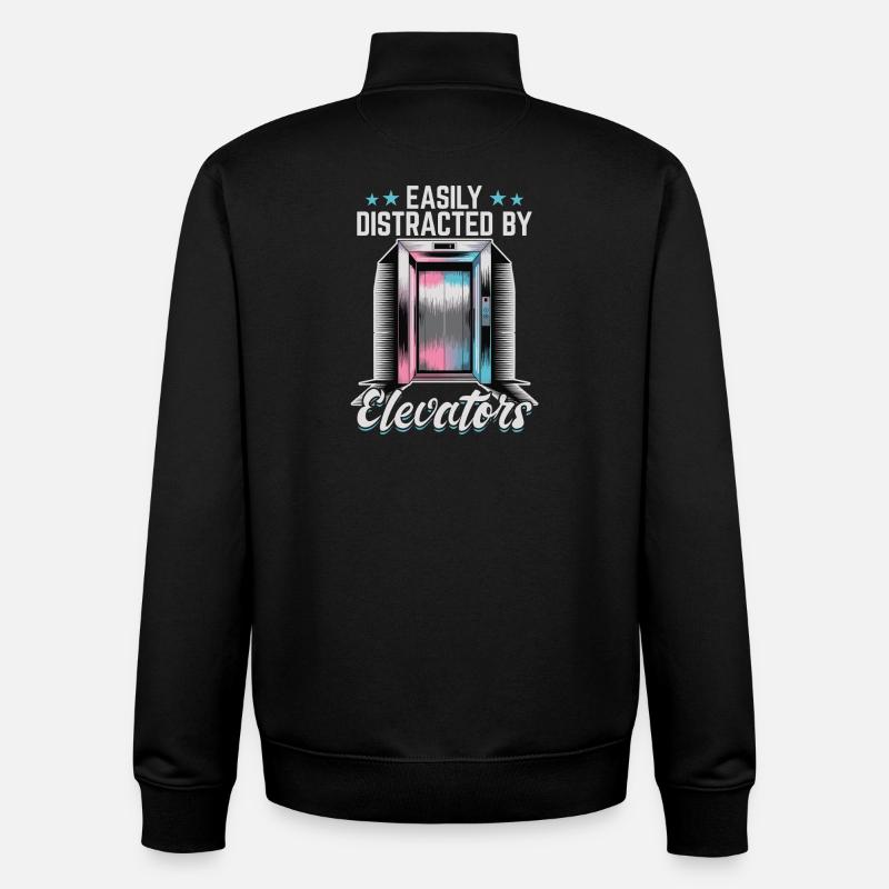 Ascenseur pour tout-petits et enfants - Sweat zippé unisexe en coton bio Stanley/Stella - noir