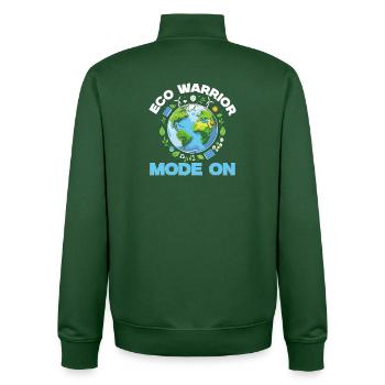 Environmentalist Eco Warrior Mode On - Unisex Organic Zip Sweatshirt by Stanley/Stella - bottle green - Back - AI Model Male 185 dark (185cm)