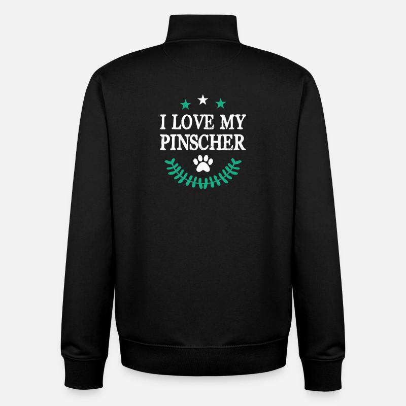 J’adore mon Pinscher - Sweat zippé unisexe en coton bio Stanley/Stella - noir