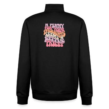 Loving Self Thoughts with Colorful Text - Unisex Organic Zip Sweatshirt by Stanley/Stella - black - Back - AI Model Male 185 light (185cm)