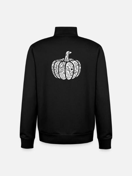 Pumpkin Autumn Quote Pattern - Unisex Organic Zip Sweatshirt by Stanley/Stella - black