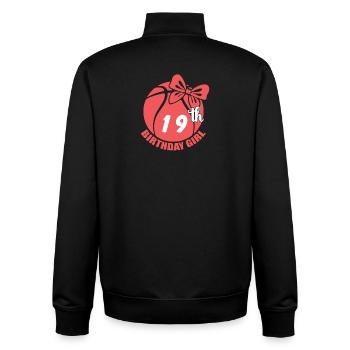 Basketball 19th Birthday Basketball Player - Unisex Organic Zip Sweatshirt by Stanley/Stella - black - Back - AI Model Male 185 light (185cm)