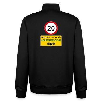 20 From now on only hop smoothie - Unisex Organic Zip Sweatshirt by Stanley/Stella - black - Back - AI Model Male 185 light (185cm)