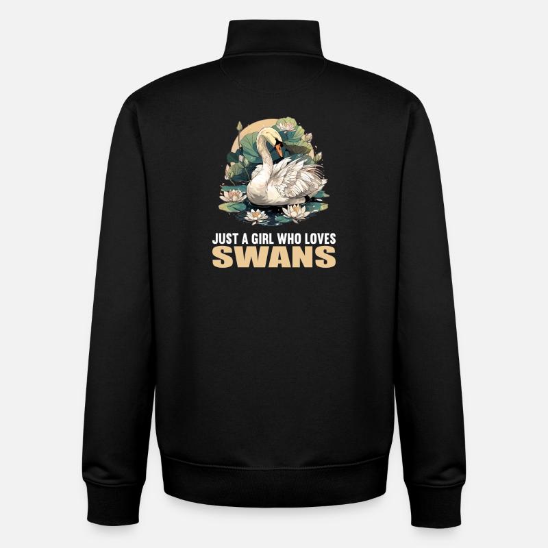 Cygnes Cygne - Sweat zippé unisexe en coton bio Stanley/Stella - noir