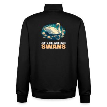 Swans Swan - Unisex Organic Zip Sweatshirt by Stanley/Stella - black - Back - AI Model Male 185 light (185cm)