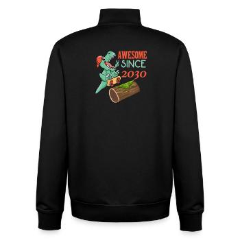Dino Skater Birthday 2030 - Unisex Organic Zip Sweatshirt by Stanley/Stella - black - Back - AI Model Male 185 light (185cm)