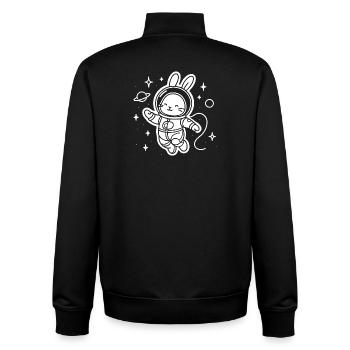 Lapin de l'espace en combinaison d'astronaute - Sweat zippé unisexe en coton bio Stanley/Stella - noir - Dos - AI Model Male 185 light (185cm)