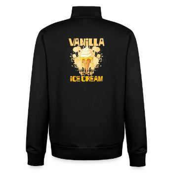 Cornet de glace à la vanille - Sweat zippé unisexe en coton bio Stanley/Stella - noir - Dos - AI Model Male 185 light (185cm)