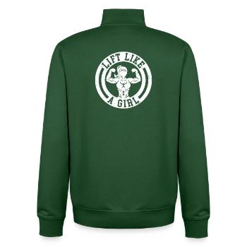Soulever comme une fille - Sweat zippé unisexe en coton bio Stanley/Stella - vert bouteille - Dos - AI Model Male 185 dark (185cm)