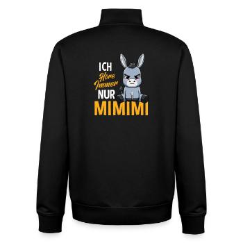 Ich Höre Immer Nur Ein Mimimi Esel - Unisex Organic Zip Sweatshirt von Stanley/Stella - Schwarz - Hinten - AI Model Male 185 light (185cm)