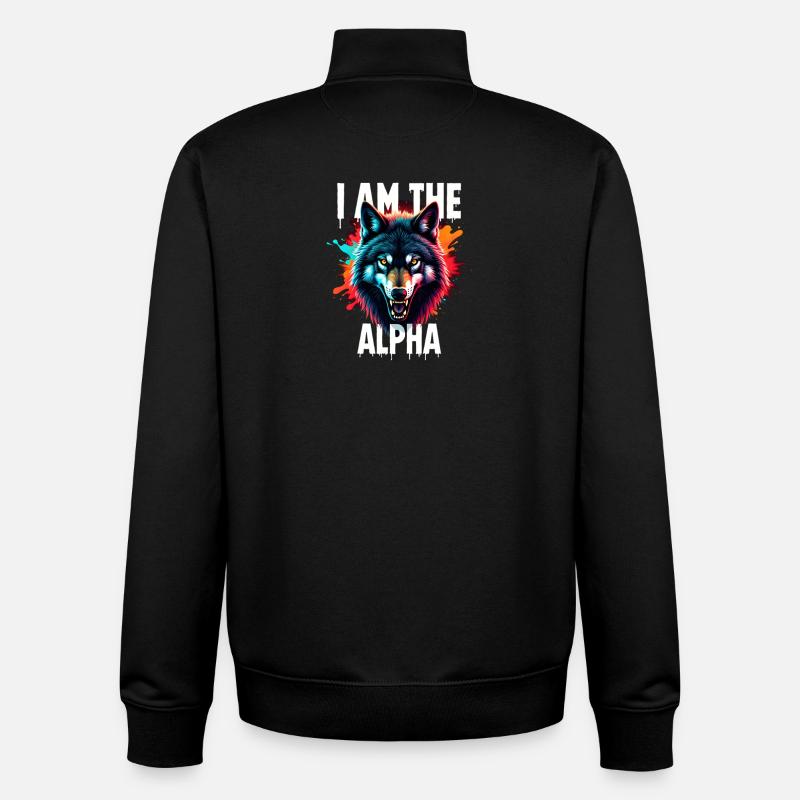 Je suis le loup alpha - Sweat zippé unisexe en coton bio Stanley/Stella - noir