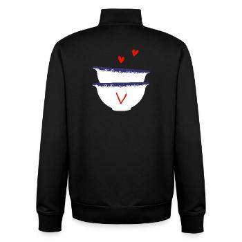 Lettre v bols breton - Sweat zippé unisexe en coton bio Stanley/Stella - noir - Dos - AI Model Male 185 light (185cm)