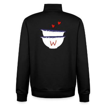 Lettre w bols breton - Sweat zippé unisexe en coton bio Stanley/Stella - noir - Dos - AI Model Male 185 light (185cm)