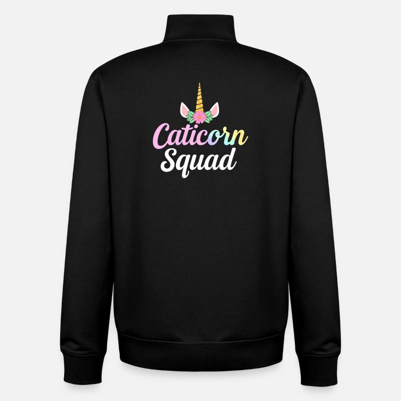 Caticorn Squad - Unisex Organic Zip Sweatshirt by Stanley/Stella - black