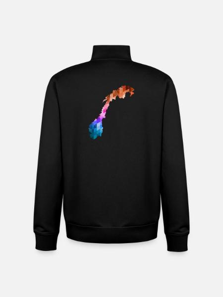 Norge - Norge - Norge - Flag - Skandinavien - Stanley/Stella unisex sweatshirt med lynlås i økologisk - sort