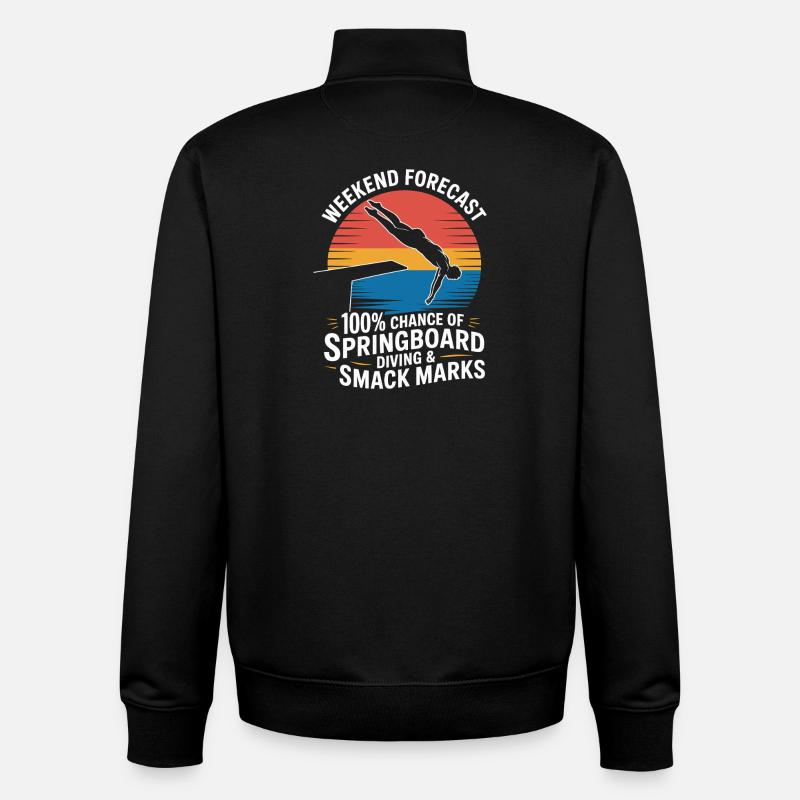 Kunstspringen Turmspringer Sprungbrett - Unisex Organic Zip Sweatshirt von Stanley/Stella - Schwarz
