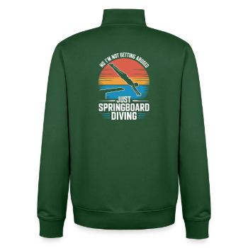 Diving diving board - Unisex Organic Zip Sweatshirt by Stanley/Stella - bottle green - Back - AI Model Male 185 dark (185cm)