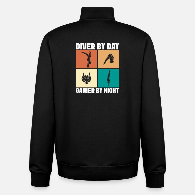 Plongeoir - Sweat zippé unisexe en coton bio Stanley/Stella - noir