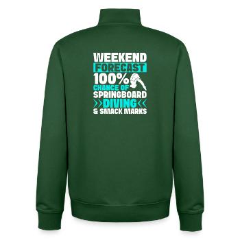 Diving diving board - Unisex Organic Zip Sweatshirt by Stanley/Stella - bottle green - Back - AI Model Male 185 dark (185cm)