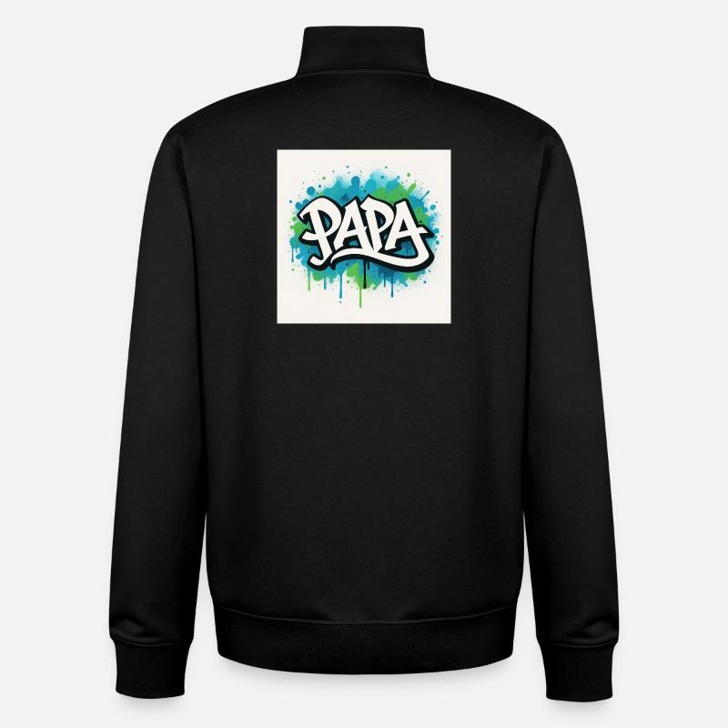 Graffiti Stil Papa Illustration - Unisex Organic Zip Sweatshirt von Stanley/Stella - Schwarz
