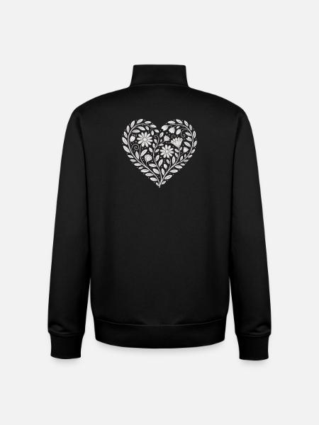 Blumenherz Muster Florist - Unisex Organic Zip Sweatshirt von Stanley/Stella - Schwarz