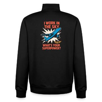 Flight Attendant Cabin Crew Life Aviation - Unisex Organic Zip Sweatshirt by Stanley/Stella - black - Back - AI Model Male 185 light (185cm)
