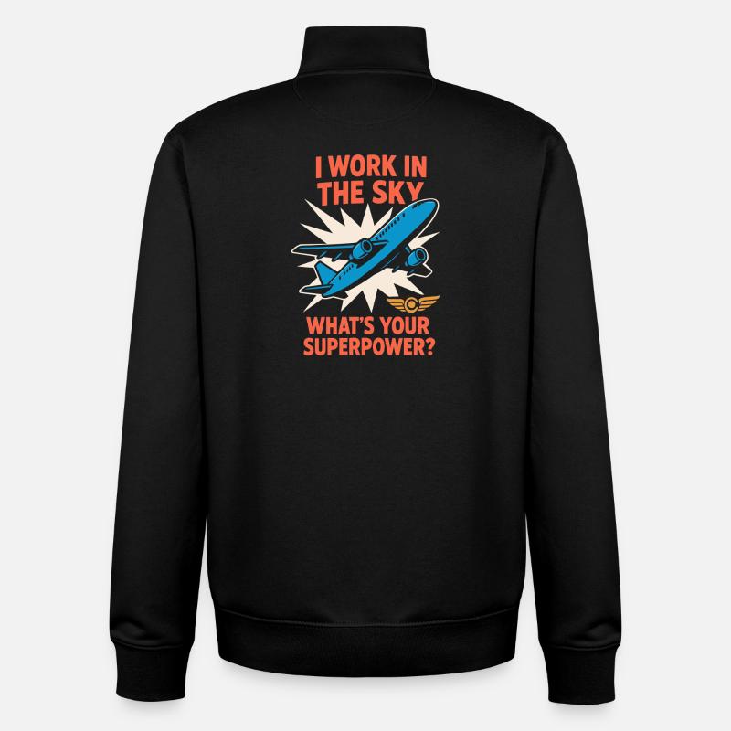 Flugbegleiter Kabinencrew Leben Luftfahrt - Unisex Organic Zip Sweatshirt von Stanley/Stella - Schwarz