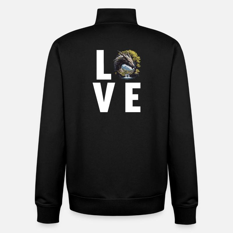 Dragon Dragon - Unisex Organic Zip Sweatshirt by Stanley/Stella - black
